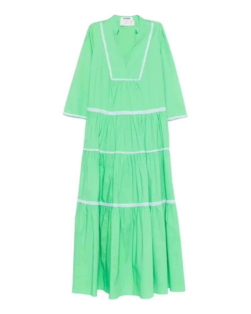 Vivetta tiered crochet-trim maxi dress - Grün Grün