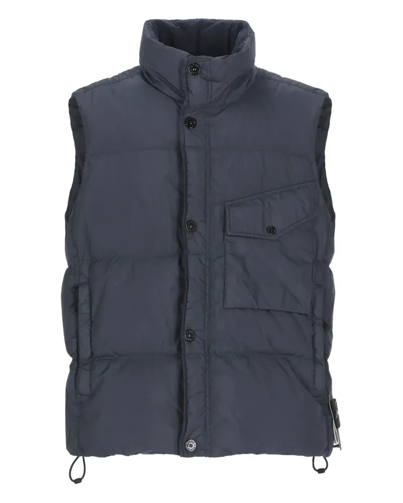 Stone Island Gefütterte Weste mit Logo-Patch - Blau Blau
