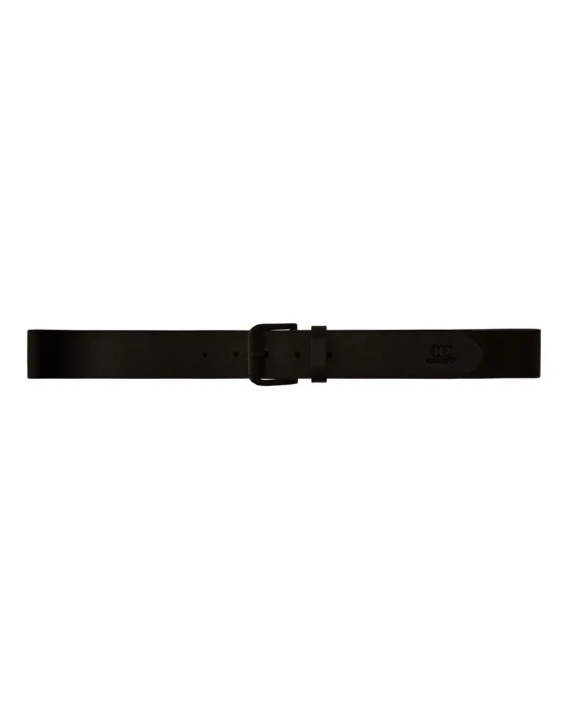 C.P. Company logo-embossed leather belt - Schwarz Schwarz