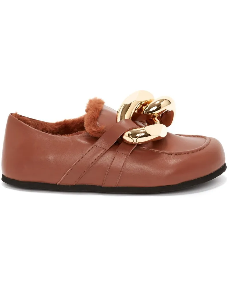 J.W.Anderson Loafer mit Kettendetail Braun