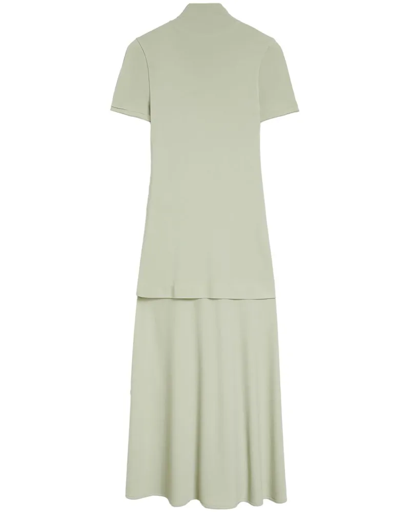 Jil Sander Fließendes Midikleid mit Stehkragen - Grün Grün