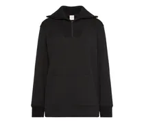 Oversized-Sweatshirt mit Reißverschluss - Schwarz