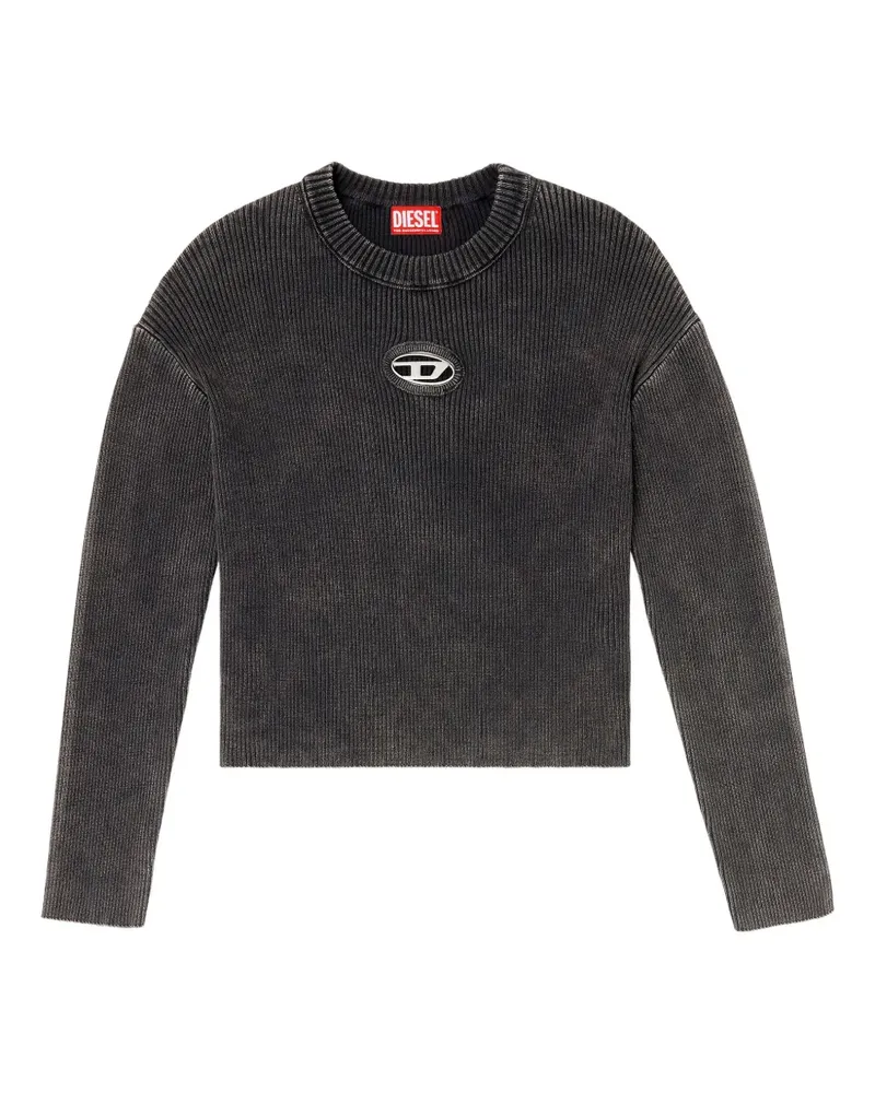 Diesel M-Anchorex Pullover mit Logo - Schwarz Schwarz