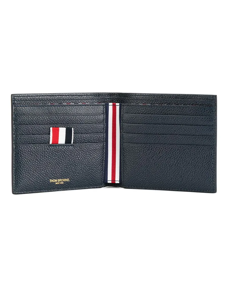 Thom Browne Billfold In Pebble Grain - Blau Blau