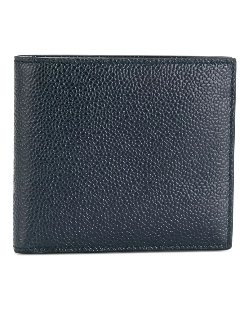 Thom Browne Billfold In Pebble Grain - Blau Blau