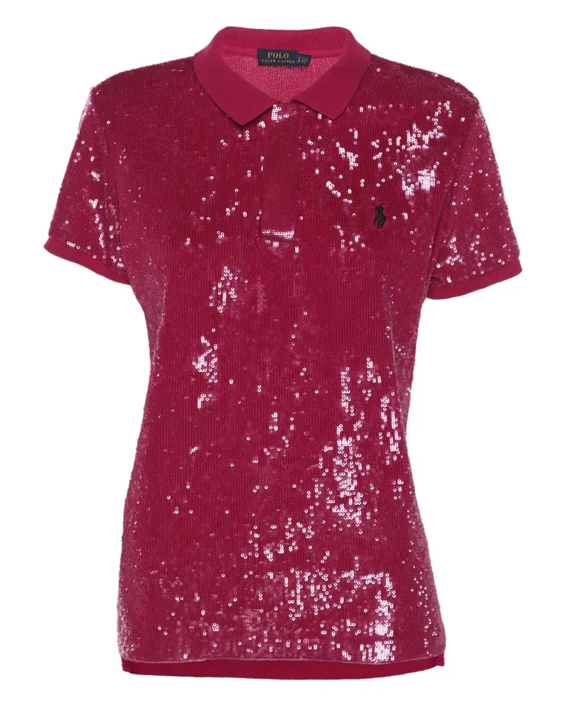 Ralph Lauren Poloshirt mit Pailletten - Rot Rot
