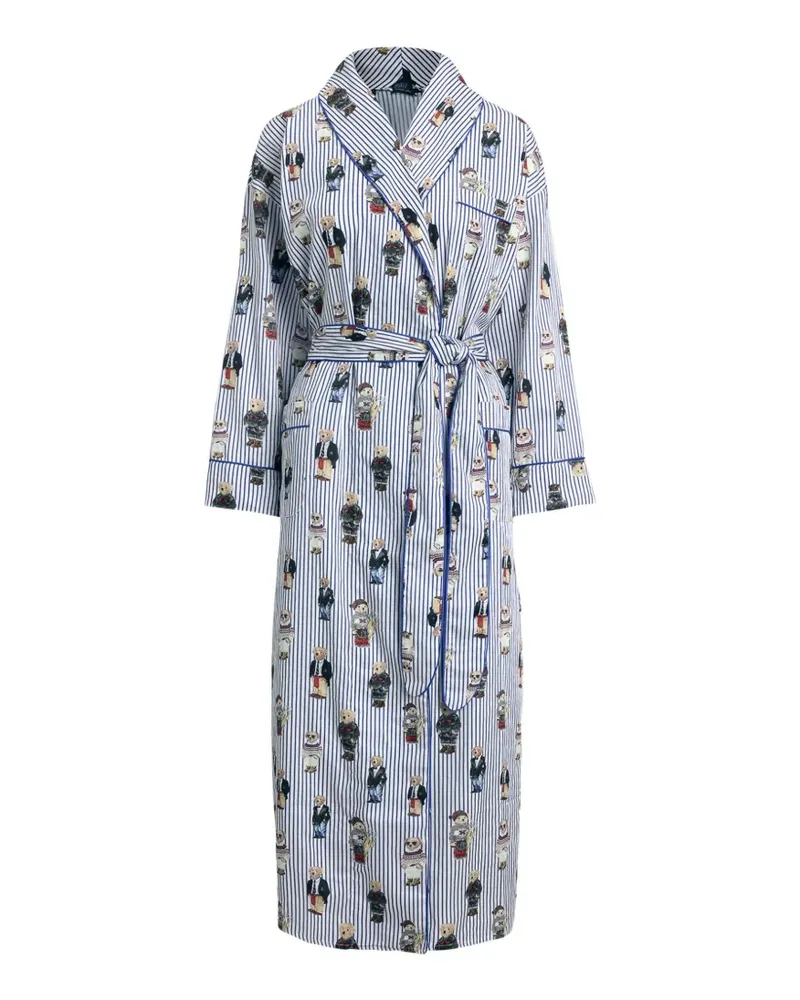 Ralph Lauren Polo Bear striped dressing gown - Blau Blau