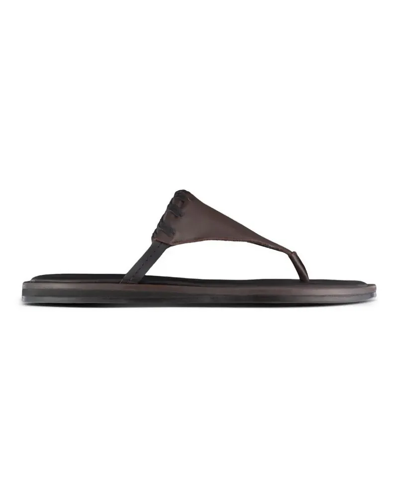 YUZEFI Maris whipstitch-trim flip flops - Braun Braun