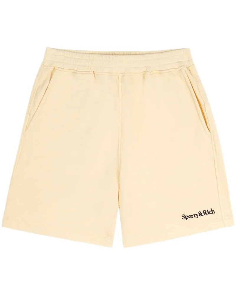 SPORTY & RICH Sport-Shorts mit Logo-Stickerei - Gelb Gelb
