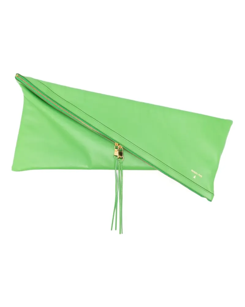 Patrizia Pepe Vedo Non Vedo Clutch aus Leder - Grün Grün