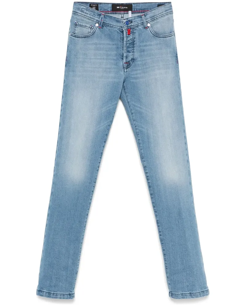 Kiton Jeans mit Logo-Patch - Blau Blau