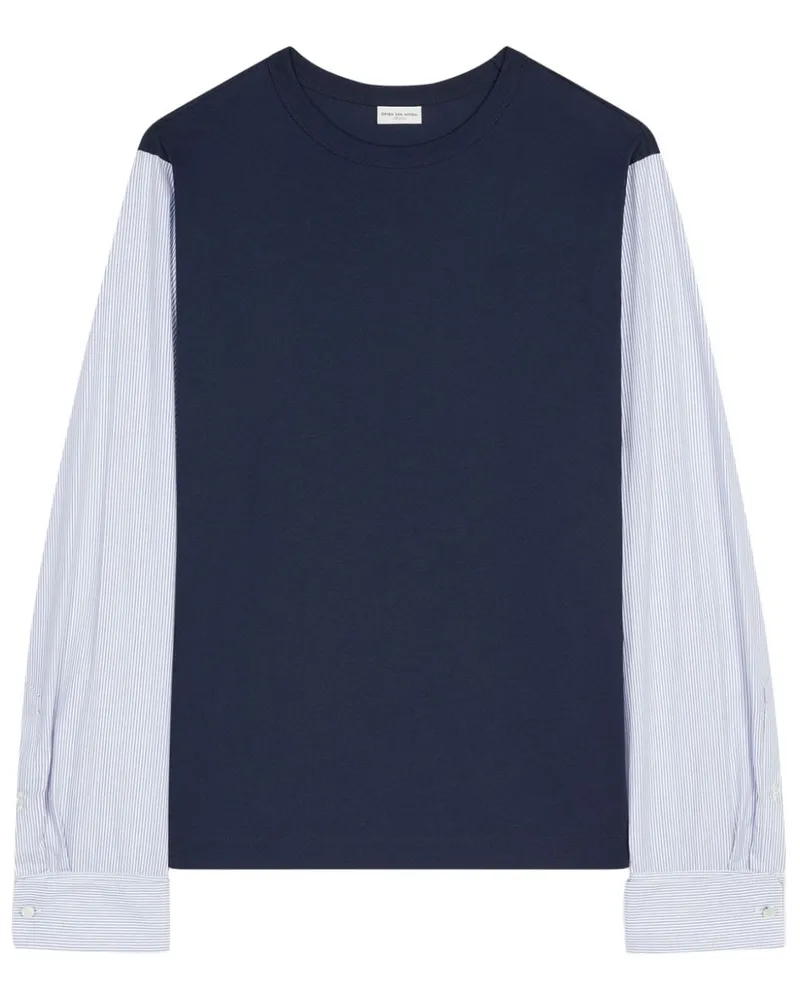 Dries van Noten T-Shirt mit Bündchen Blau