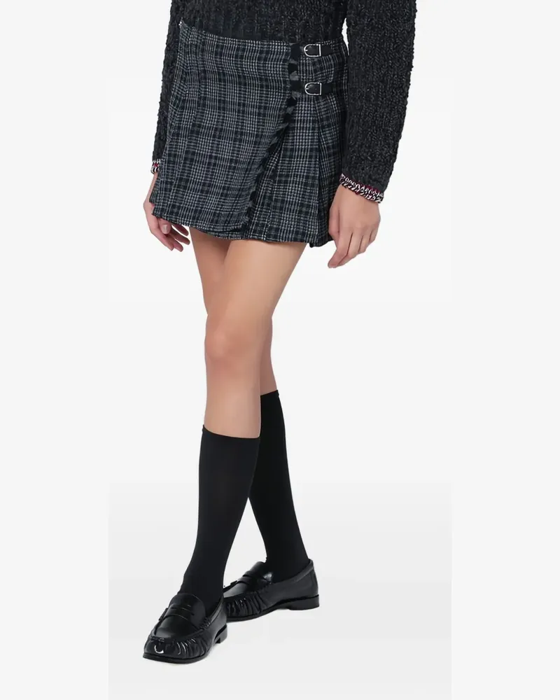 Durazzi Milano Karierter Minirock - Schwarz Schwarz