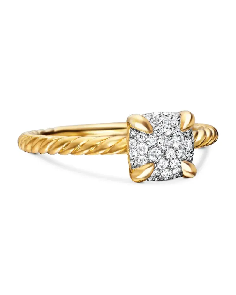 David Yurman 18kt Petite Chatelaine Gelbgoldring mit Diamant 7mm Gold