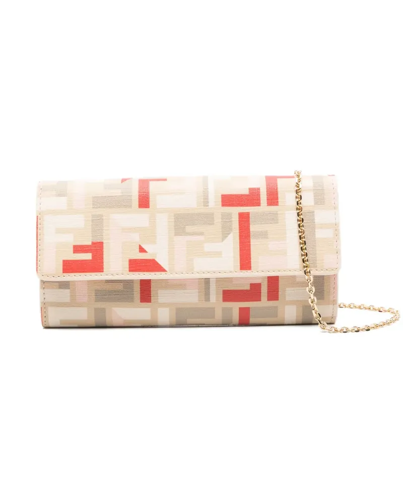 Fendi Roma Clutch mit FF - Nude Nude