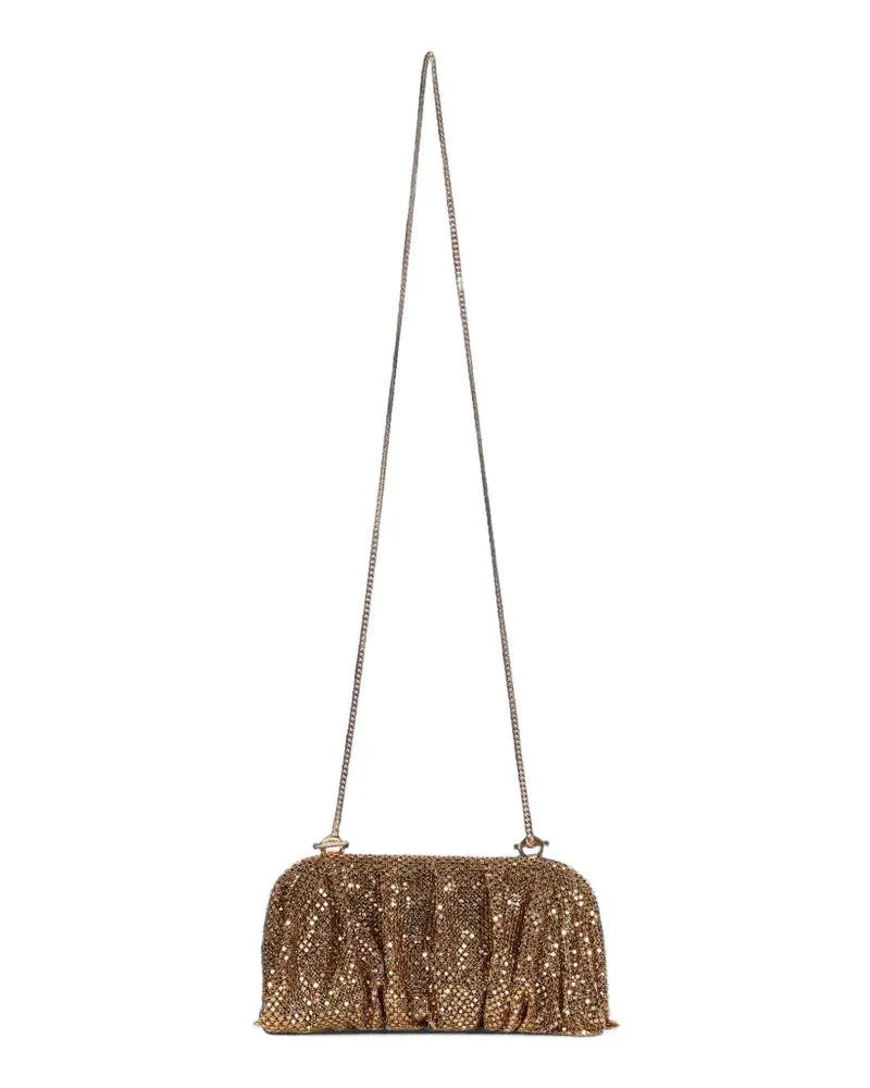 Benedetta Bruzziches crystal-embellished ruched tote bag - Gold Gold