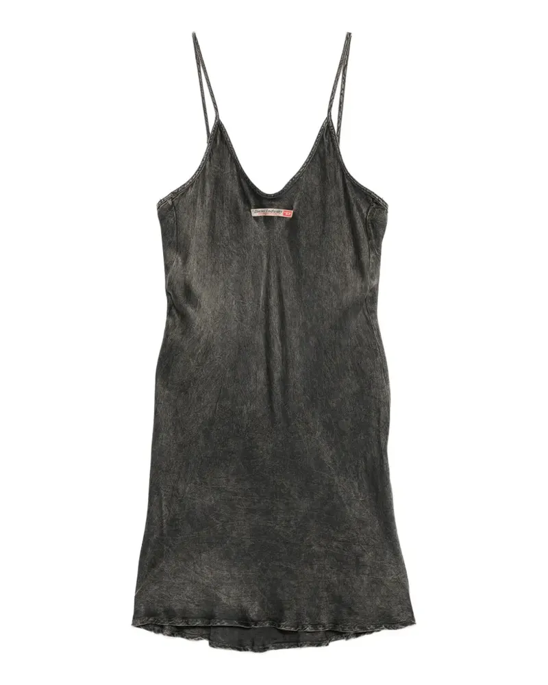 Diesel Cassidy acid-wash logo-patch mini dress - Schwarz Schwarz