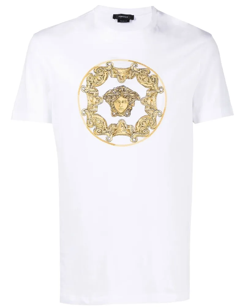 Versace T-Shirt mit Medusa-Print - Weiß Weiß
