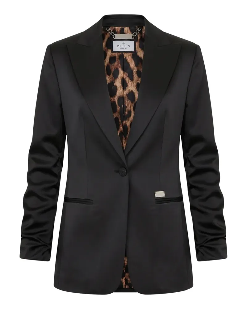 Philipp Plein Cady-Blazer mit gerafften Ärmeln - Schwarz Schwarz