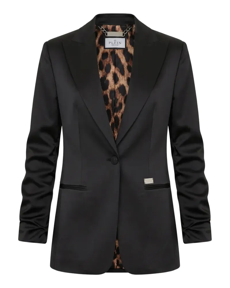 Philipp Plein cady ruched-sleeve blazer - Schwarz Schwarz