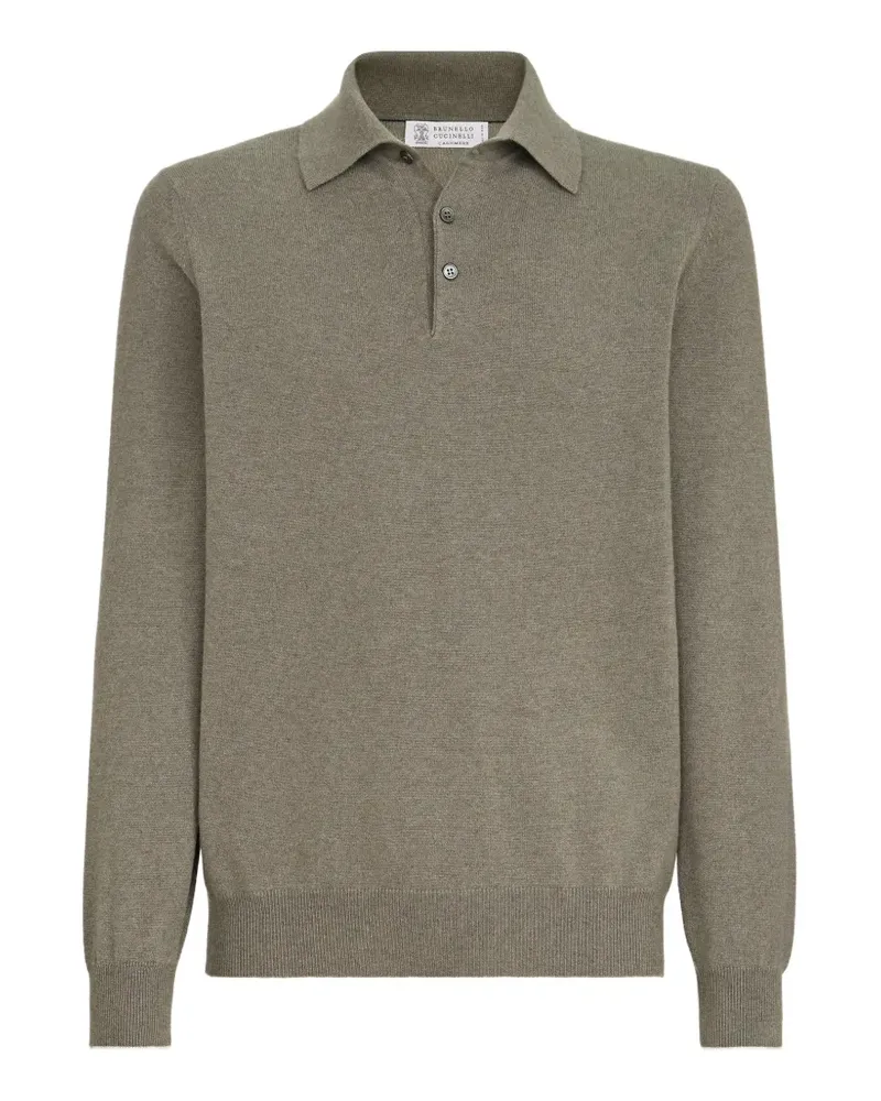Brunello Cucinelli cashmere knit polo shirt - Grau Grau