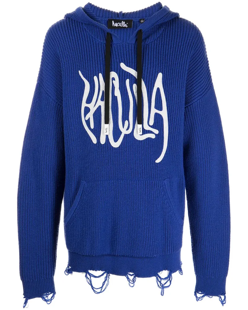 Haculla Hoodie im Distressed-Look Blau