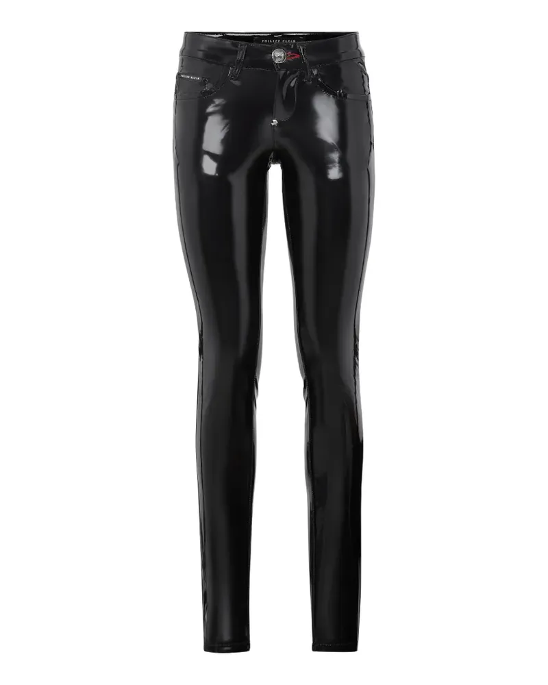 Philipp Plein patent-finish trousers - Schwarz Schwarz