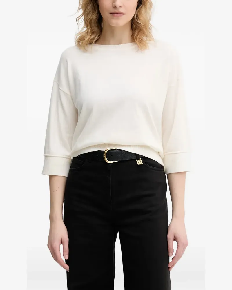 Benetton three-quarter sleeve sweater - Weiß Weiß