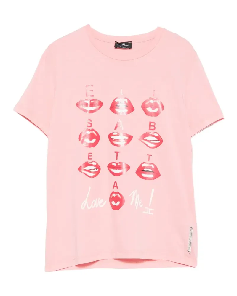 Elisabetta Franchi lip-print T-shirt - Rosa Rosa