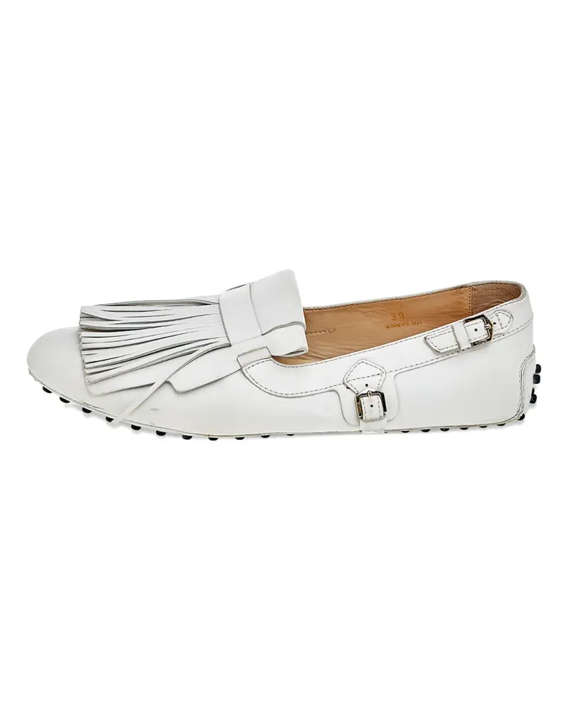 TOD'S tassel leather loafers - Weiß Weiß