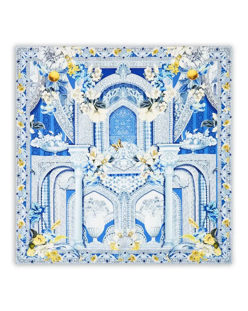 Camilla De Nada Granada crystal-embellishments scarf - Blau Blau