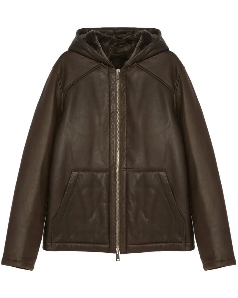 Yves Salomon Jacke mit Kapuze - Braun Braun