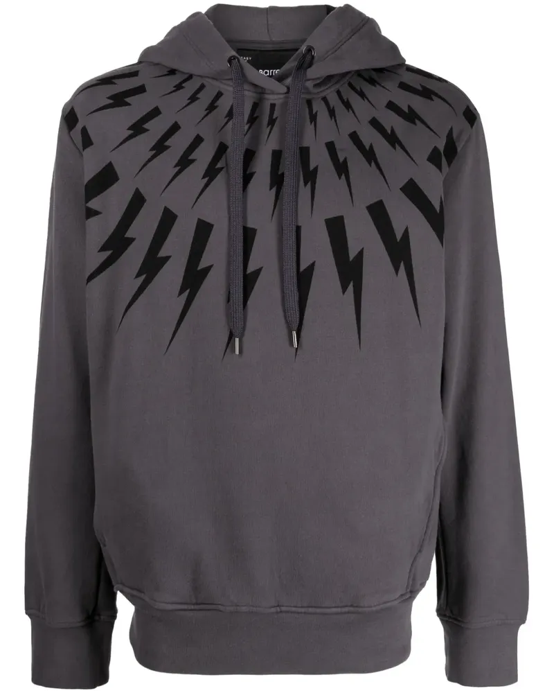 Neil Barrett Hoodie mit Blitz-Print - Grau Grau