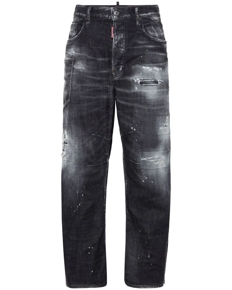 Dsquared2 Jeans in Distressed-Optik - Schwarz Schwarz