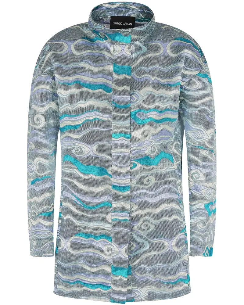 Giorgio Armani Fil-Coupé-Jacke - Blau Blau