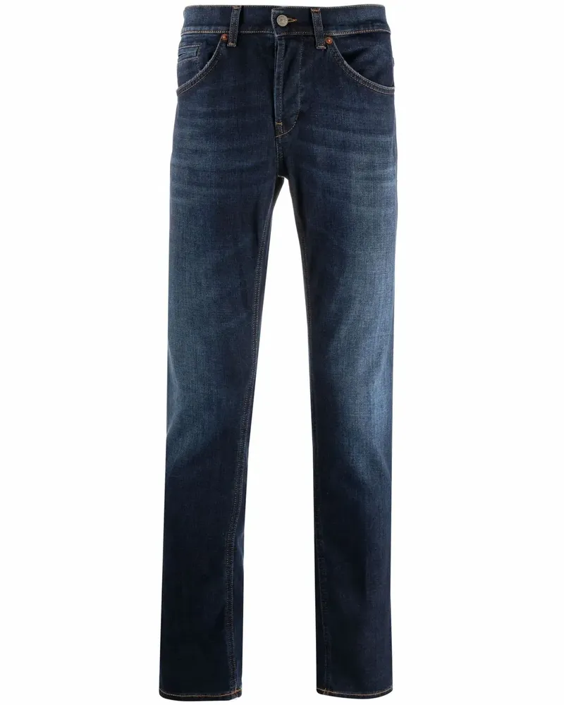 Dondup Halbhohe Straight-Leg-Jeans - Blau Blau