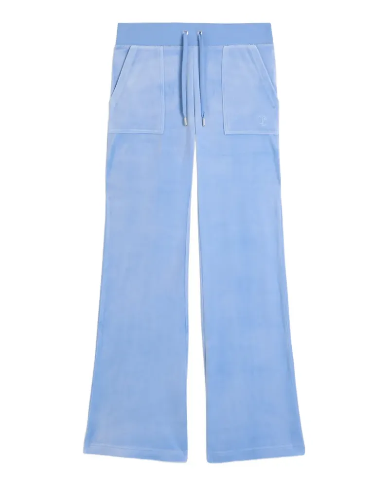 Juicy Couture velour-texture flared track pants - Blau Blau
