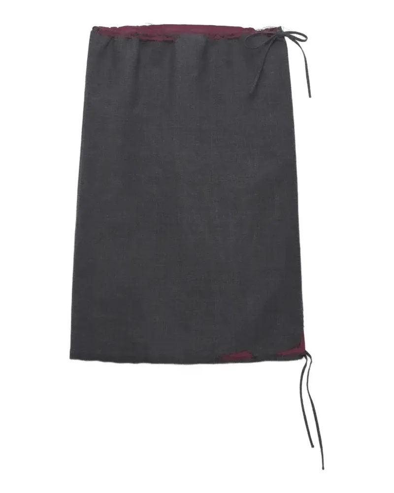 Prada bonded hopsack midi-skirt with devoré-effect - Grau Grau