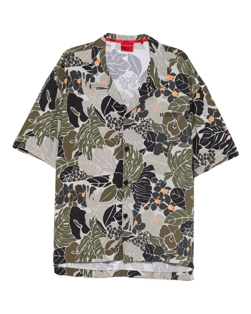 HUGO BOSS Hemd mit Blumen-Print - Grün Grün