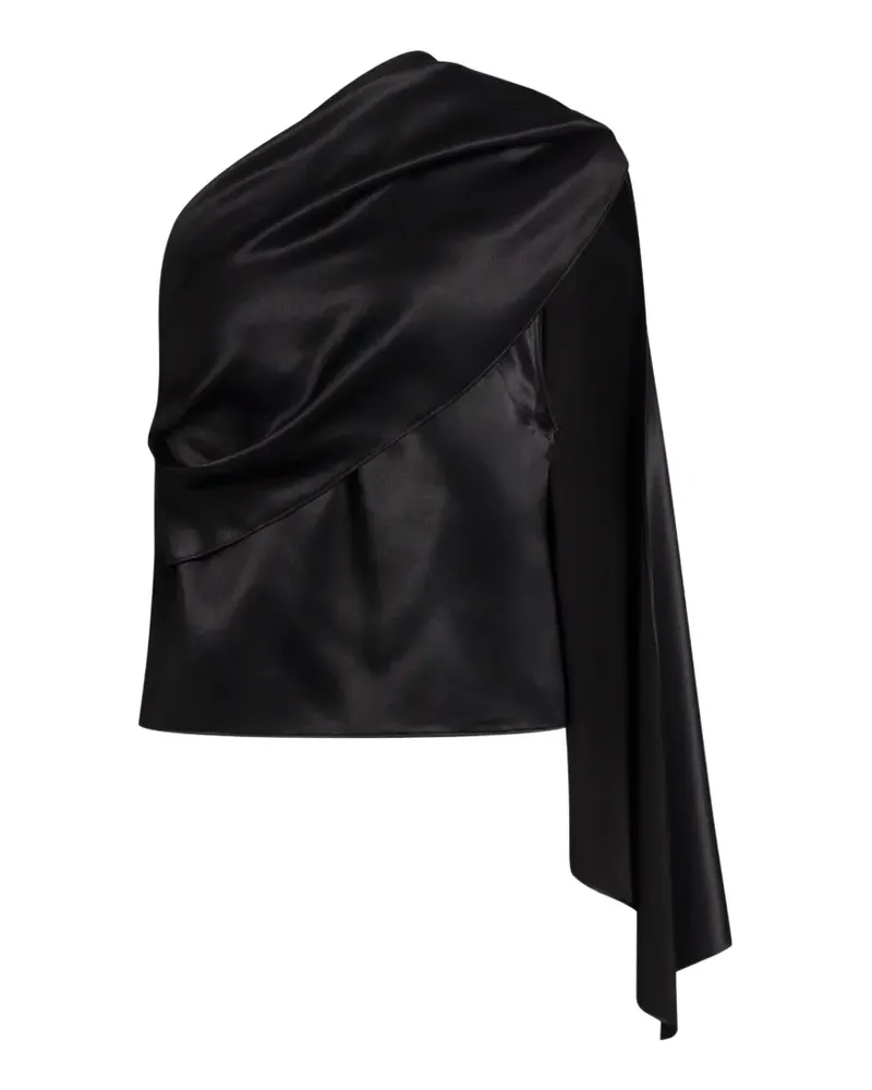 Alberta Ferretti Drapiertes One-Shoulder-Oberteil - Schwarz Schwarz