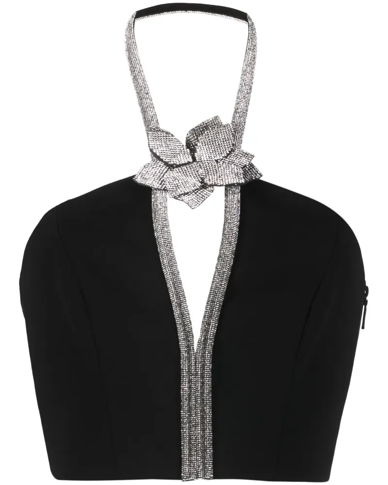 Nuè Cropped-Top mit Strass - Schwarz Schwarz