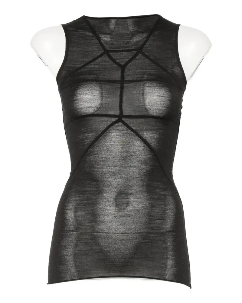 Rick Owens Sheer-Oberteil - Schwarz Schwarz