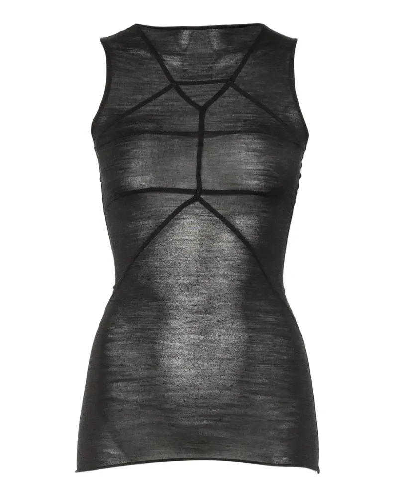 Rick Owens Sheer-Oberteil - Schwarz Schwarz