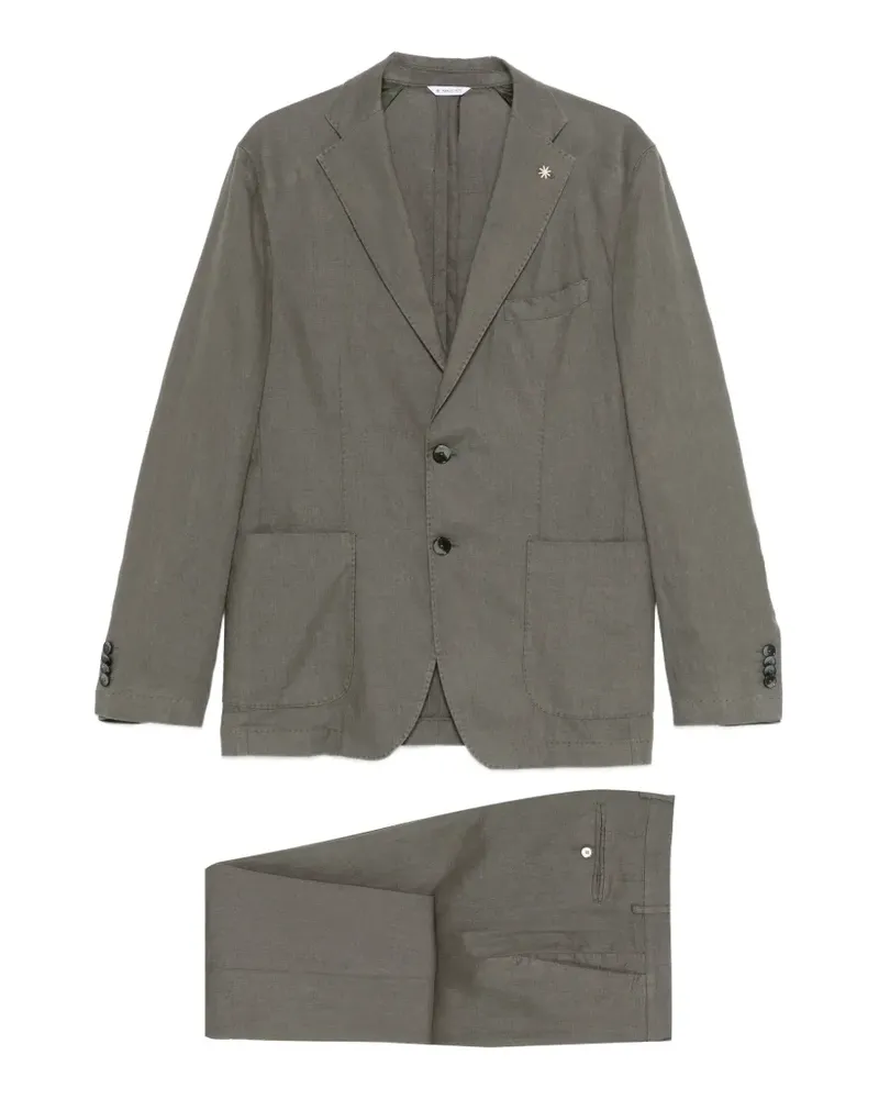 Manuel Ritz Einreihiger Anzug mit aufgesetzten Taschen - Grün Grün