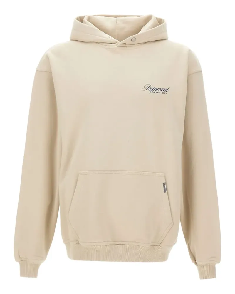 REPRESENT Owners Club logo-print hoodie - Nude Nude