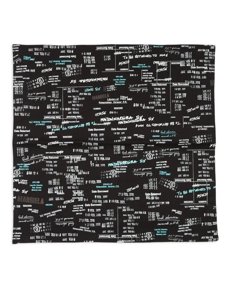 Maison Margiela Schal mit Nummern-Print - Schwarz Schwarz