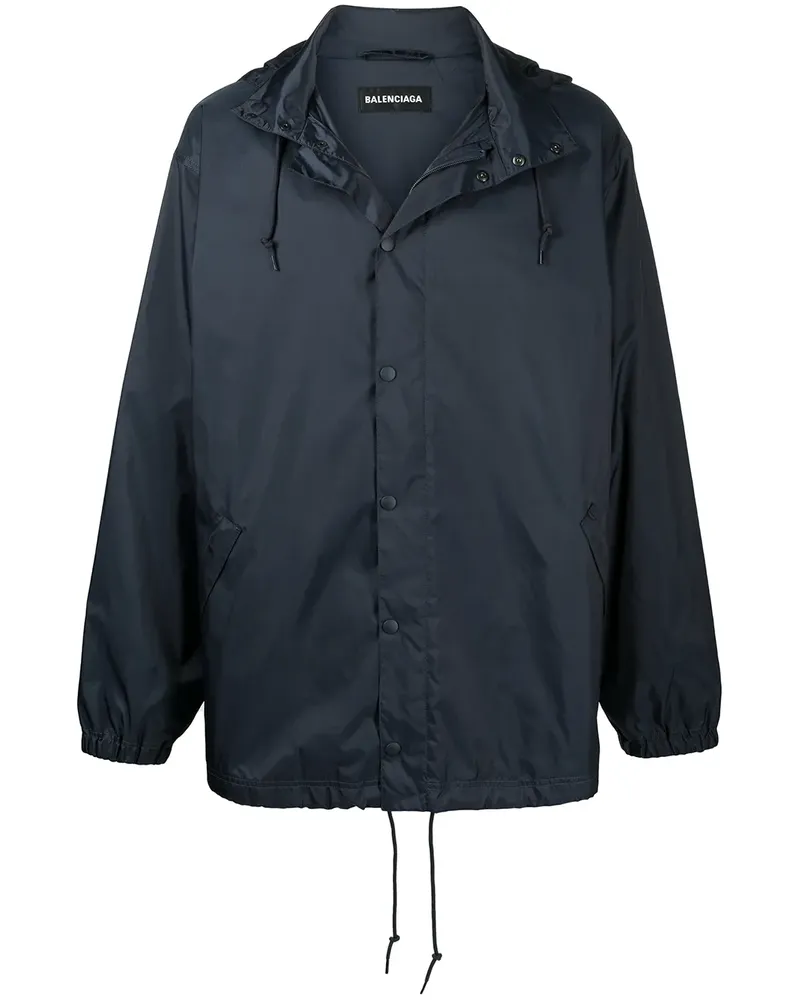 Balenciaga Regenjacke mit Logo - Blau Blau