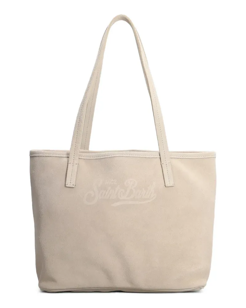MC2 Saint Barth City logo-debossed suede tote bag - Nude Nude