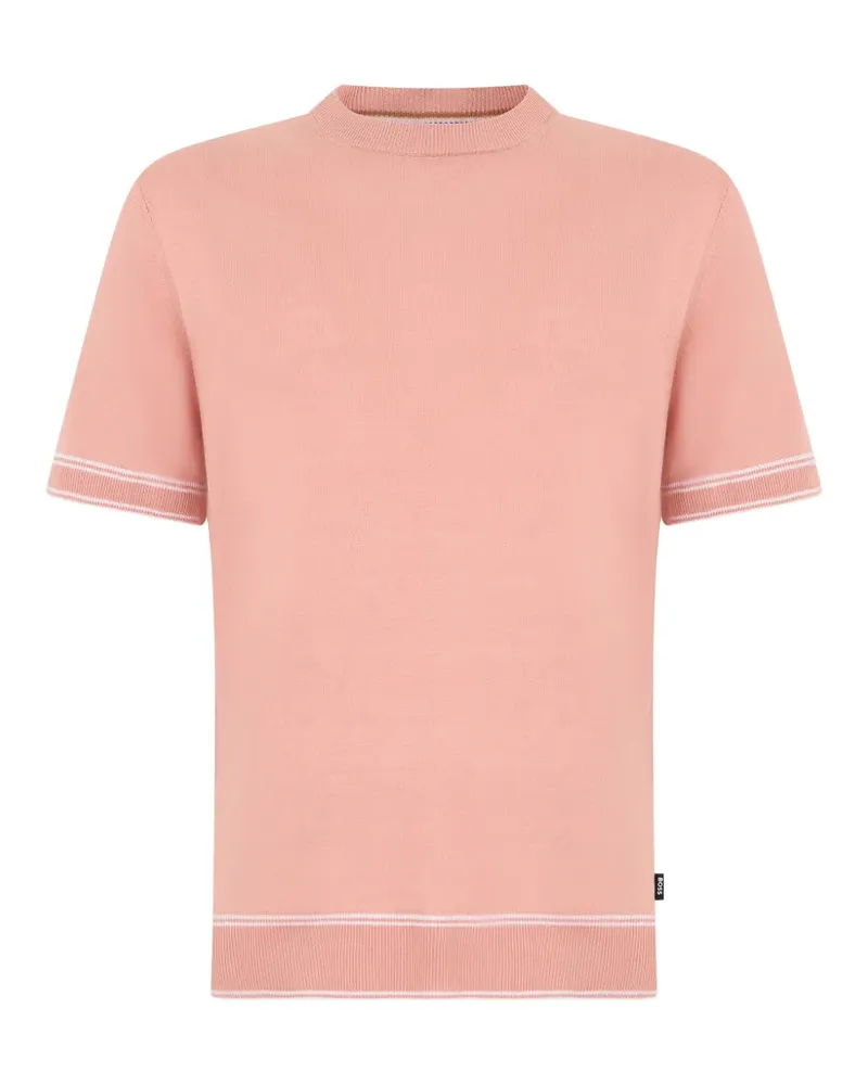 HUGO BOSS stripe-detail T-shirt - Rosa Rosa