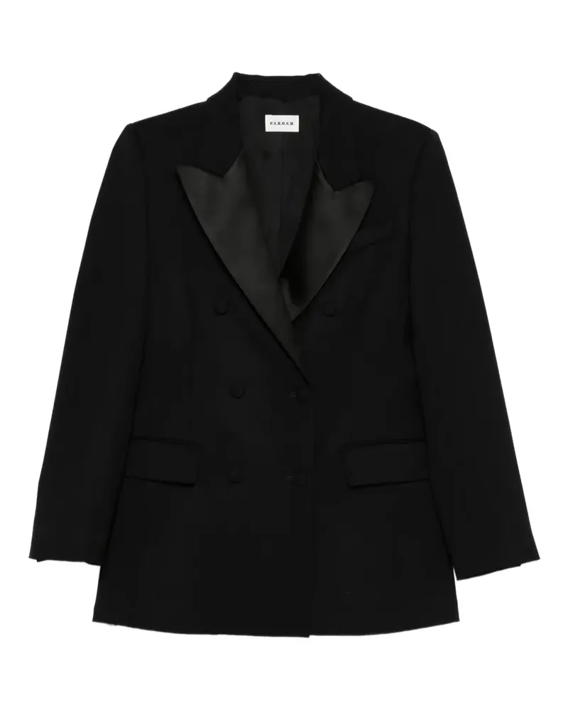 P.A.R.O.S.H. P.A.R.O H. satin-lapel double-breasted jacket - Schwarz Schwarz